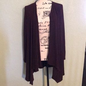 Long dark maroon cardigan